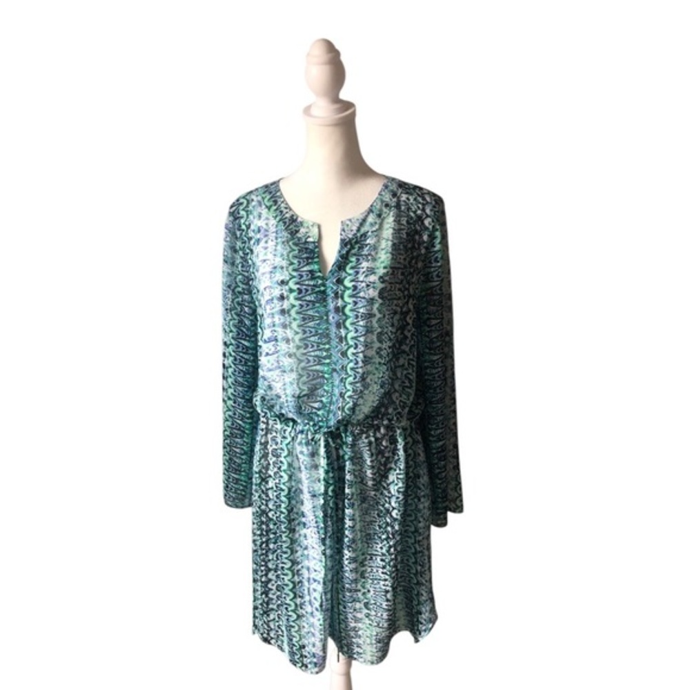 Two by Vince Camuto Abstract Print Drawstring Dress – Size M – Excellent
